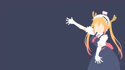 Minimalist vector HD desktop wallpaper featuring Tohru from the anime Miss Kobayashi's Dragon Maid.
