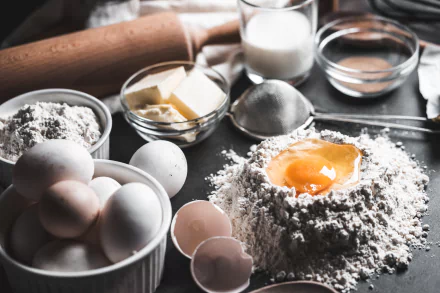 flour still life food egg HD Desktop Wallpaper | Background Image