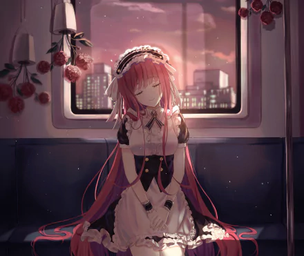 flower red hair Anime Original HD Desktop Wallpaper | Background Image