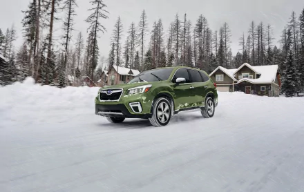 SUV green car winter Subaru snow vehicle Subaru Forester HD Desktop Wallpaper | Background Image