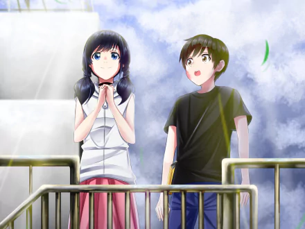 Hodaka Morishima Hina Amano Anime Weathering with You HD Desktop Wallpaper | Background Image