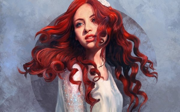 Women Artistic Red Hair Long Hair Lipstick HD Wallpaper | Background Image