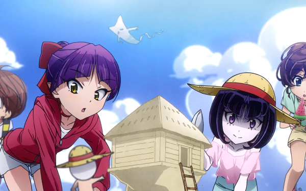 Kitarō (GeGeGe no Kitaro) Nurikabe (GeGeGe no Kitaro) Nezumi Otoko Medama-oyaji Momen Ittan Mana Inuyama Neko Musume Anime GeGeGe no Kitaro HD Desktop Wallpaper | Background Image