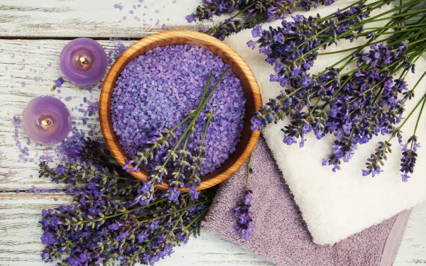 purple flower lavender salt flower man made spa HD Desktop Wallpaper | Background Image