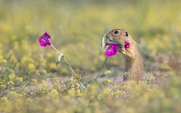 flower Animal gopher HD Desktop Wallpaper | Background Image