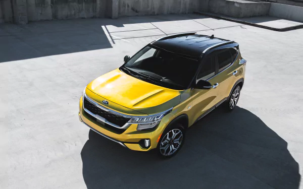 SUV yellow car car Kia vehicle Kia Seltos HD Desktop Wallpaper | Background Image