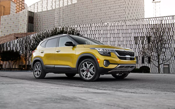 SUV yellow car car Kia vehicle Kia Seltos HD Desktop Wallpaper | Background Image