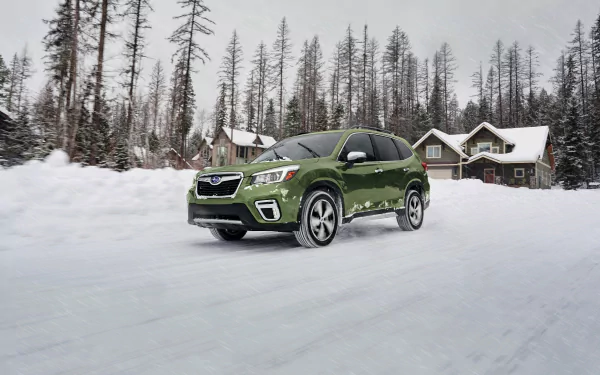 SUV green car winter Subaru snow vehicle Subaru Forester HD Desktop Wallpaper | Background Image
