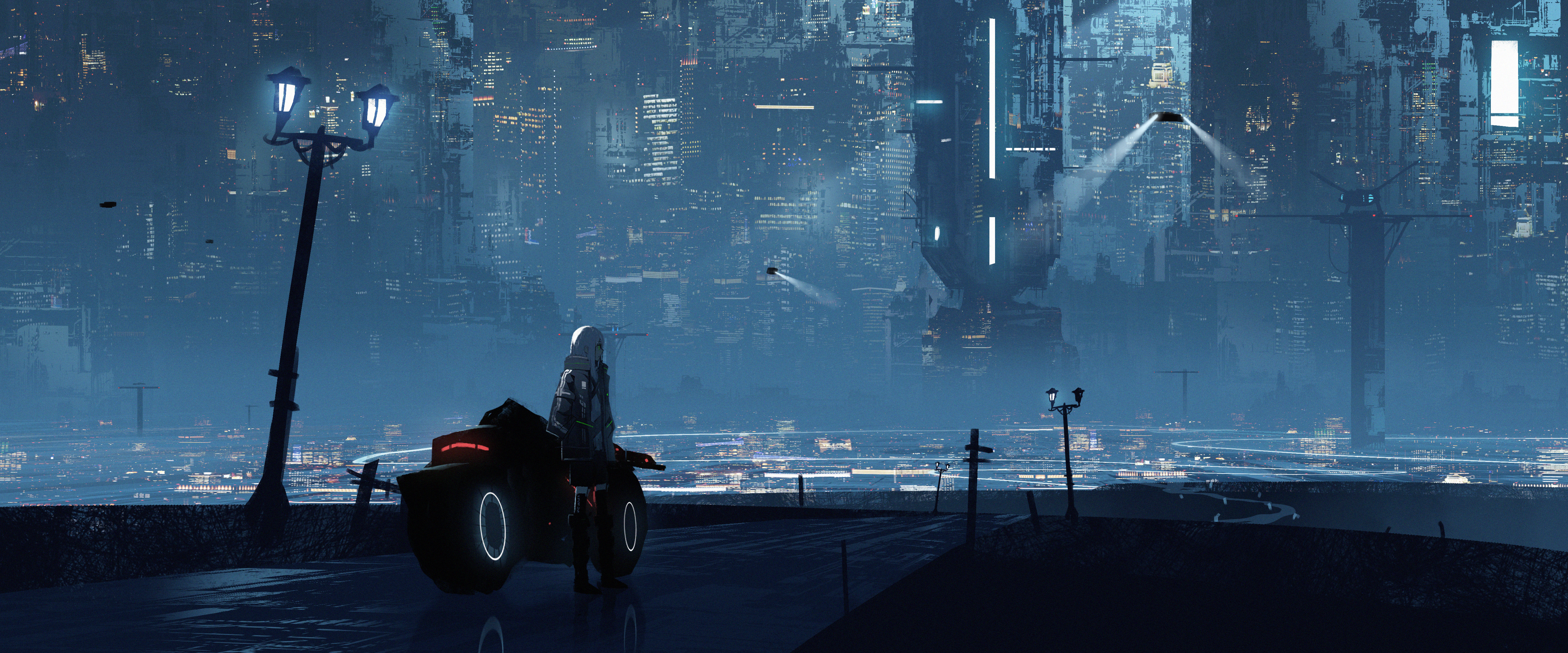 Anime, City, Cyberpunk, HD wallpaper