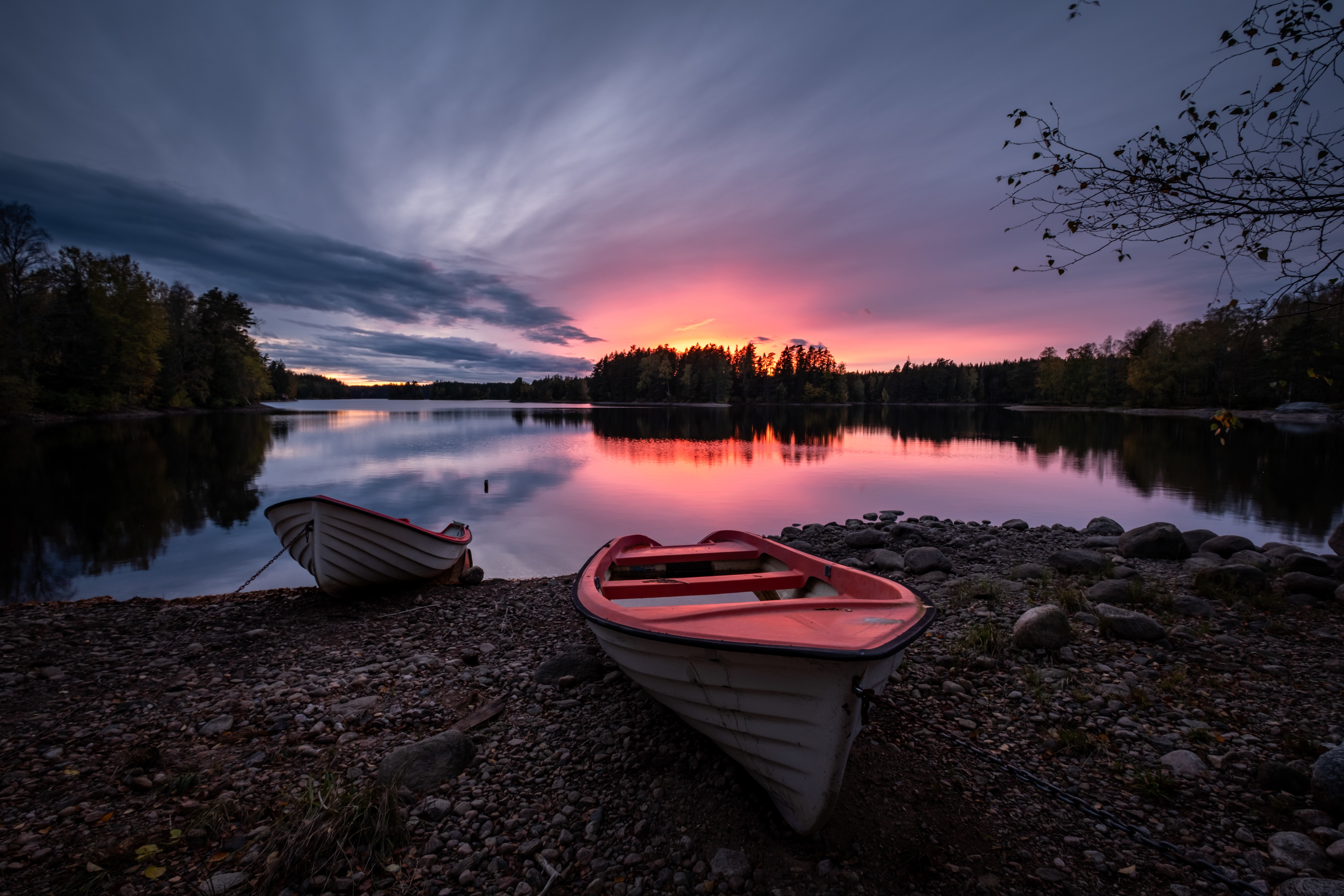 Boat On Coast Sunset 5k Retina Ultra Hd Wallpaper Background Image