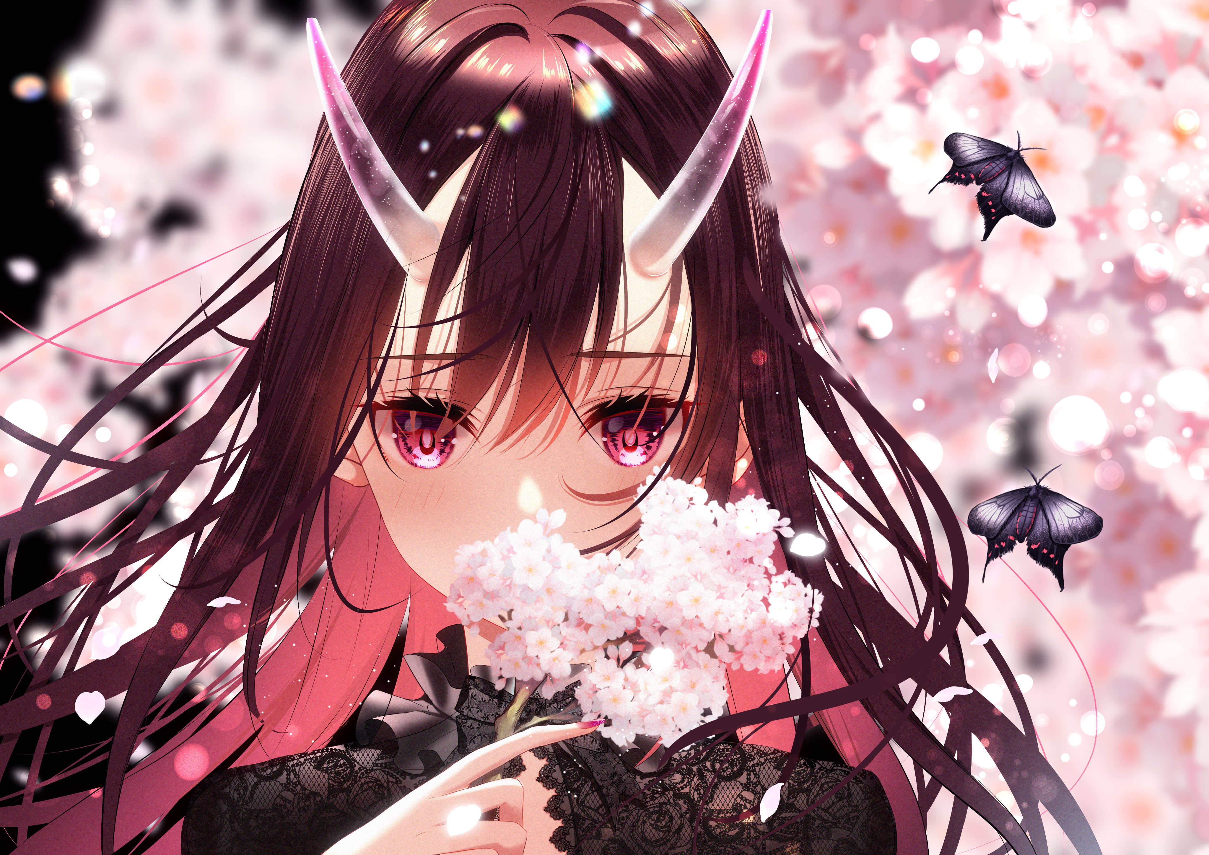 Anime Girl Cherry Blossom Bliss HD Wallpaper
