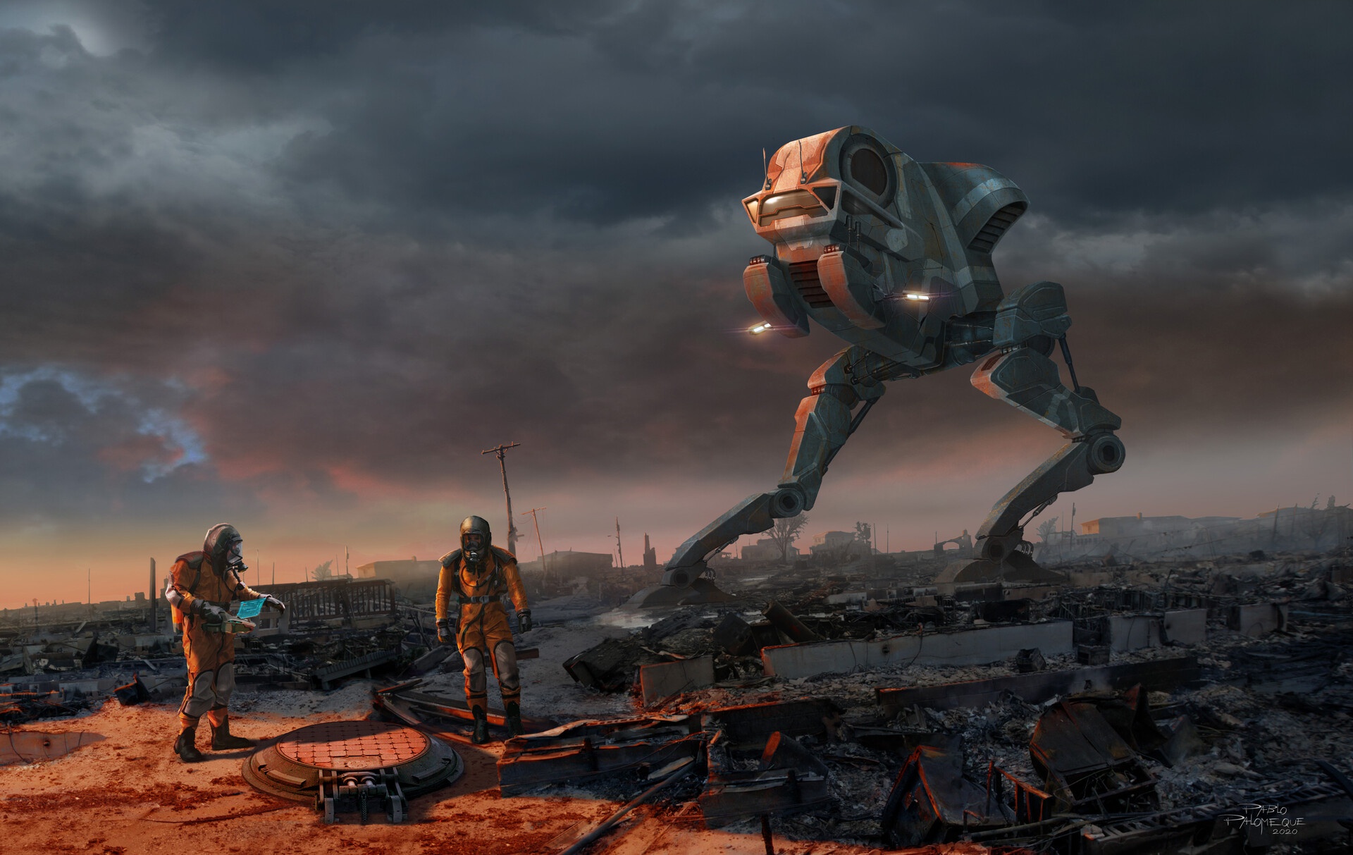 Download Exploration Robot Sci Fi Post Apocalyptic HD Wallpaper