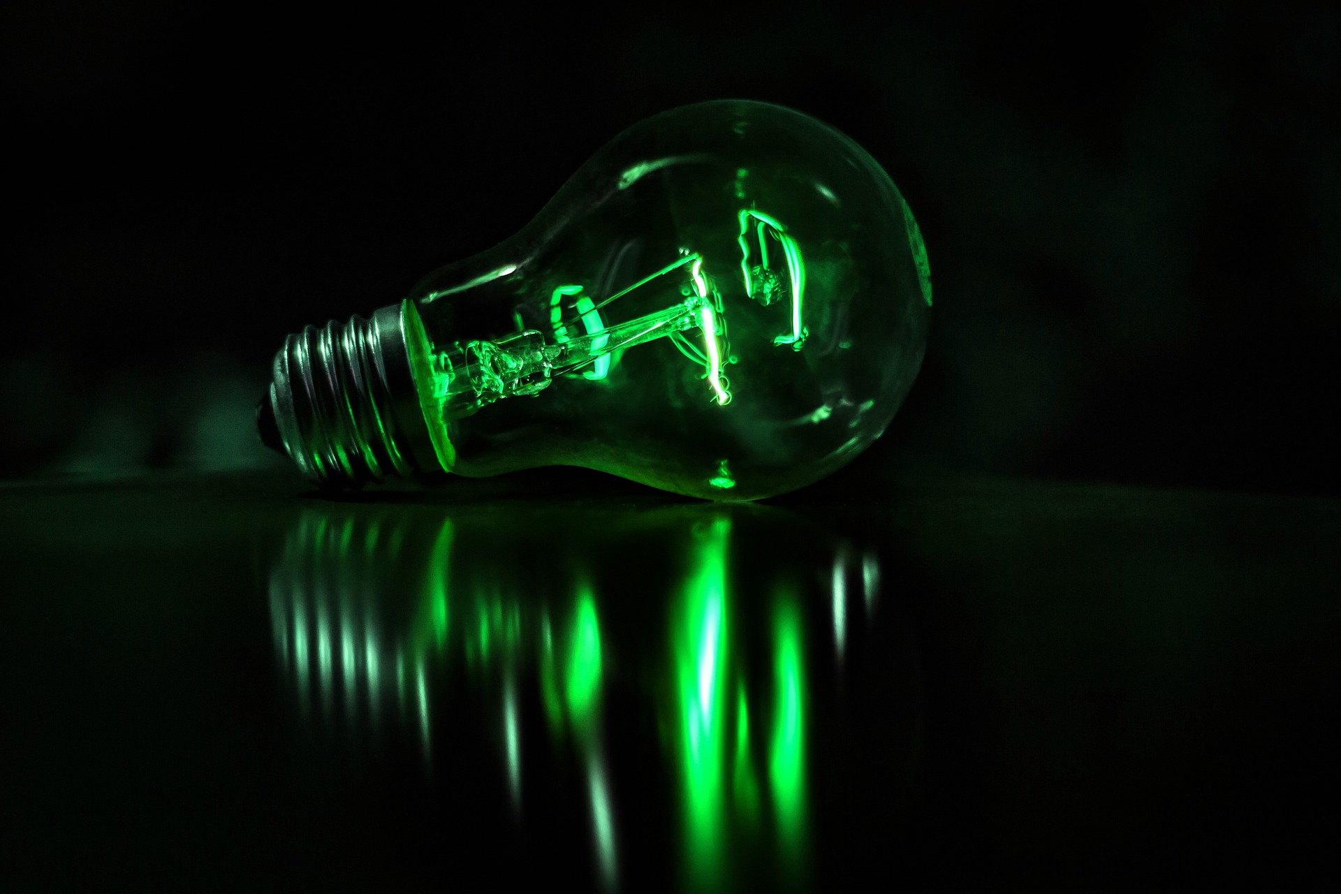 Green Light Bulb by Dewald Van Rensburg