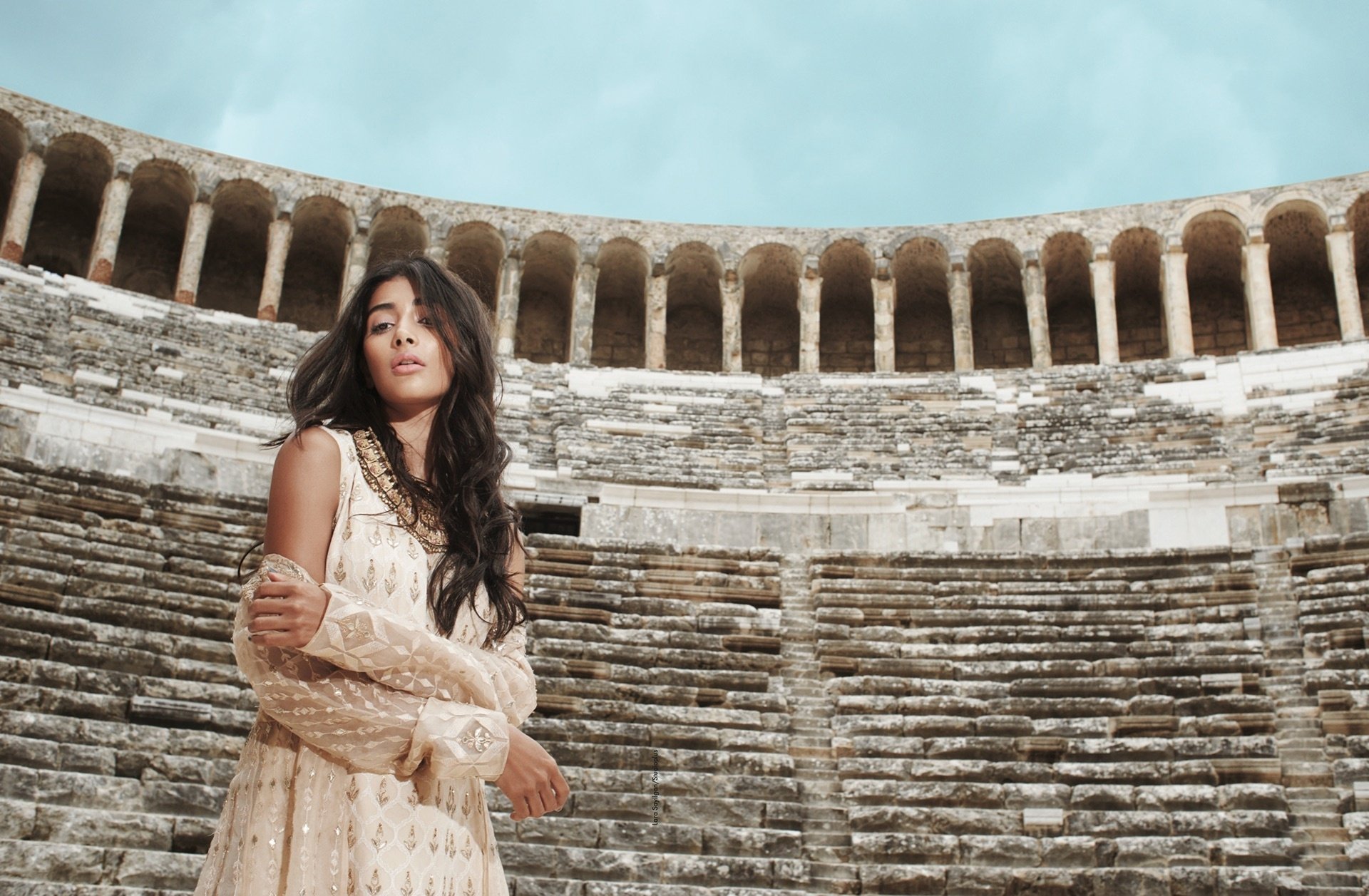 Download Long Hair Dress Black Hair Bollywood Indian Actress Model Celebrity Pooja Hegde HD Wallpaper