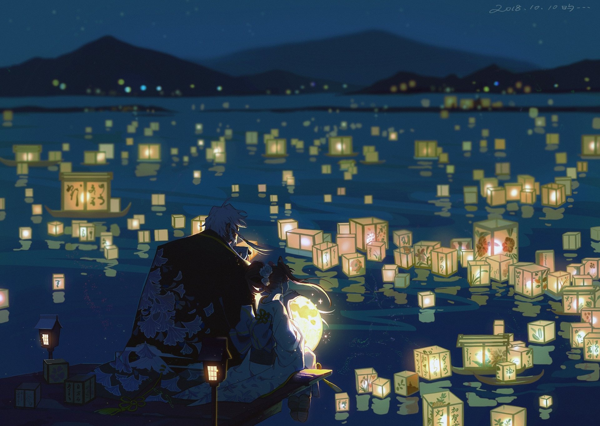 Download Lantern Lake Anime Original HD Wallpaper by 旳