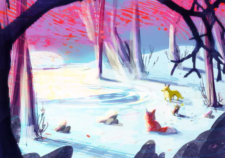 winter fantasy fox fantasy winter HD Desktop Wallpaper | Background Image