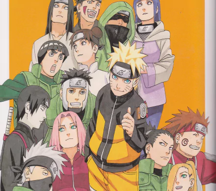 Kiba Inuzuka Neji Hyūga Hinata Hyuga Shino Aburame Tenten (Naruto) Rock Lee Yamato (Naruto) Sai (Naruto) Sakura Haruno Naruto Uzumaki Shikamaru Nara Chōji Akimichi Kakashi Hatake Ino Yamanaka Anime Naruto Naruto & Hinata HD Desktop Wallpaper | Background Image