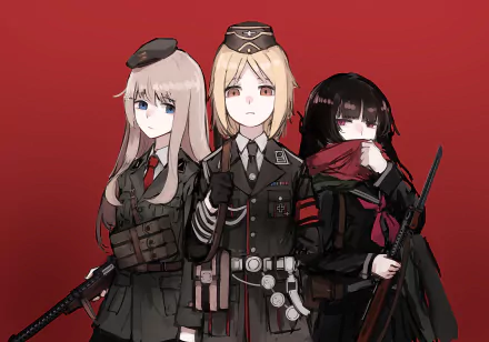 Beretta 38 (Girls Frontline) Type 100 (Girls Frontline) MP40 (Girls Frontline) Anime Touhou HD Desktop Wallpaper | Background Image