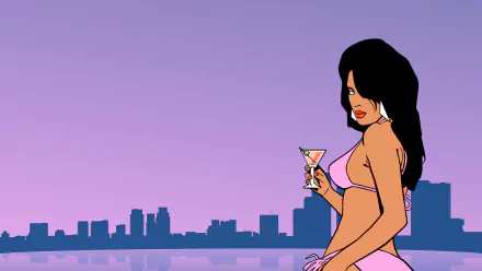  GTA Vice City loading screen lady wallpaper (Family Friendly Edition)