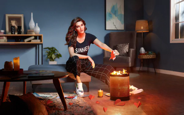 Bollywood actress Indian brunette Celebrity Kriti Sanon HD Desktop Wallpaper | Background Image