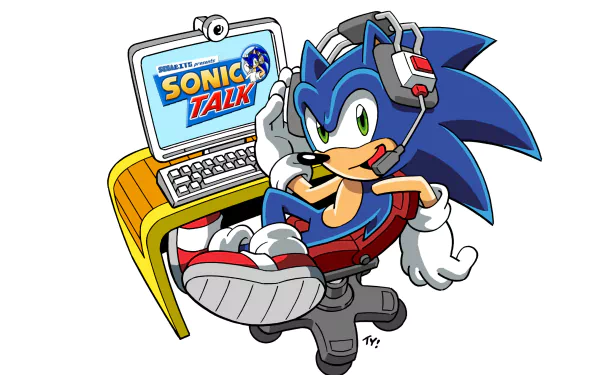 Archie Comics sneakers hedgehog smile headphones green eyes Comic Sonic the Hedgehog HD Desktop Wallpaper | Background Image