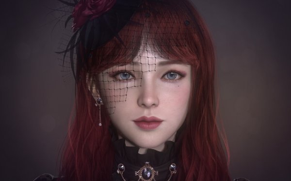 Fantasy Women Veil Flower Jewelry HD Wallpaper | Background Image