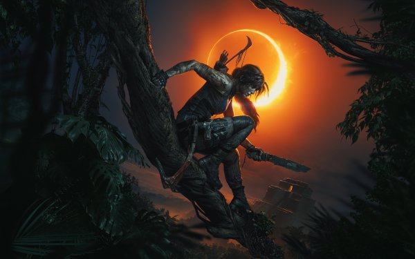 Videojuego Shadow of the Tomb Raider Tomb Raider Lara Croft Luna Noche Woman Warrior Fondo de pantalla HD | Fondo de Escritorio