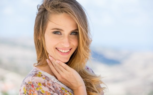 Women Model Smile Blue Eyes Face Depth Of Field Blonde HD Wallpaper | Background Image