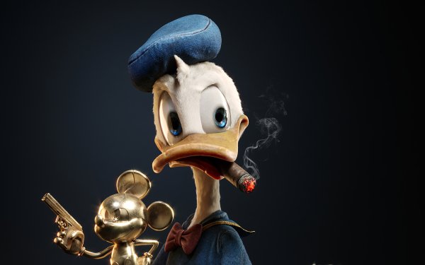 Movie Disney Donald Duck Cigar Mickey Mouse Gun HD Wallpaper | Background Image