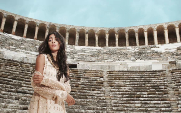 long hair dress black hair Bollywood Indian actress model Celebrity Pooja Hegde HD Desktop Wallpaper | Background Image