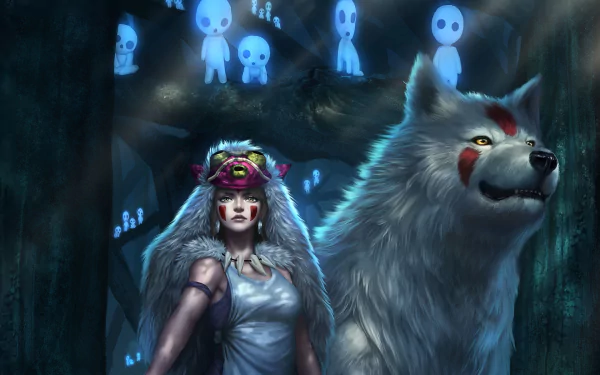 spirit wolf Anime Princess Mononoke HD Desktop Wallpaper | Background Image