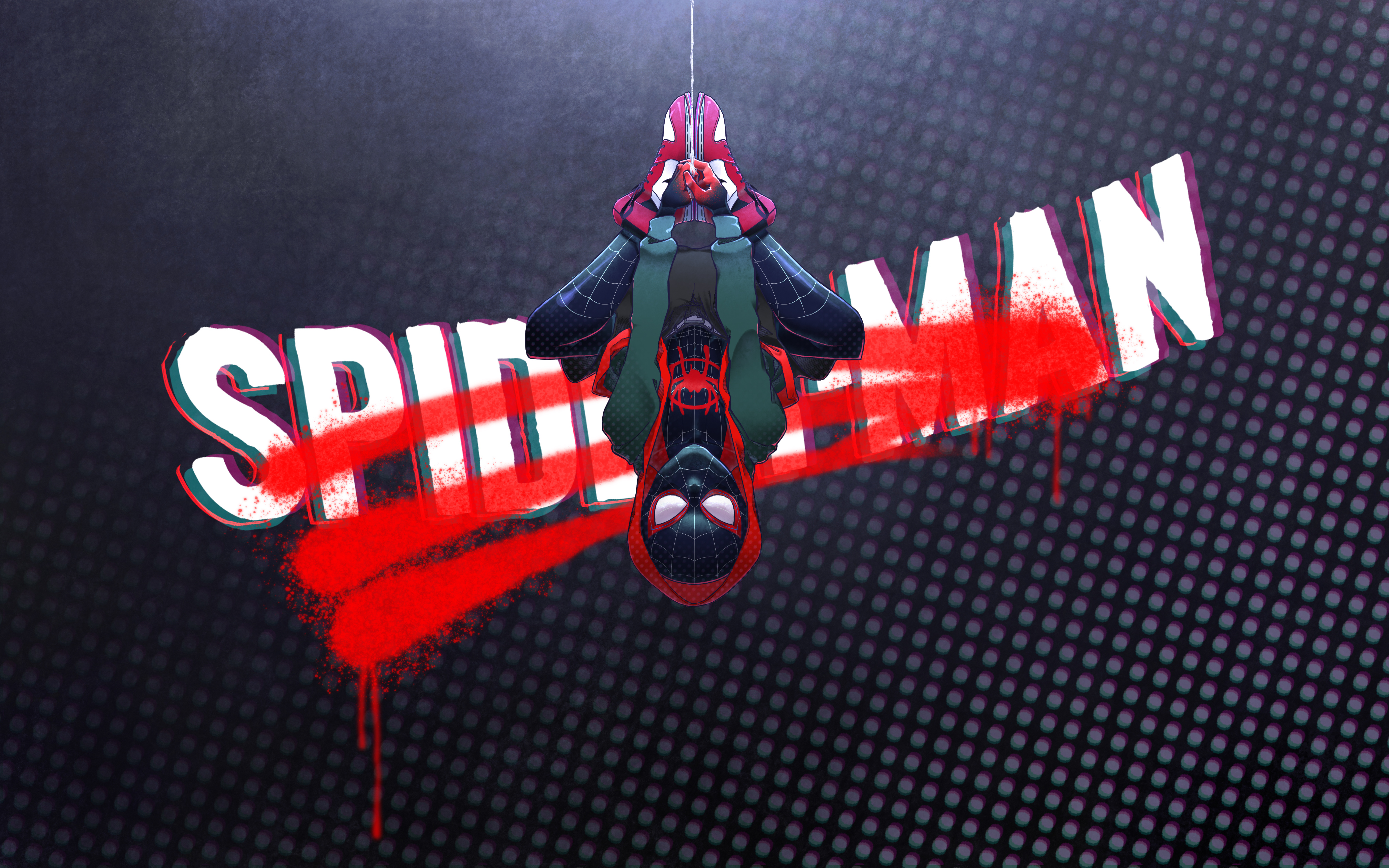spider man into the spider verse dual monitor wallpaper