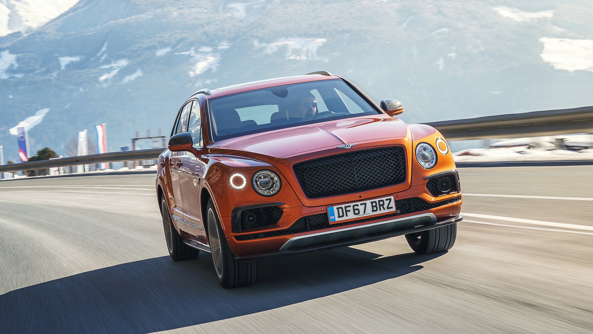 Download SUV Orange Car Car Bentley Vehicle Bentley Bentayga HD Wallpaper