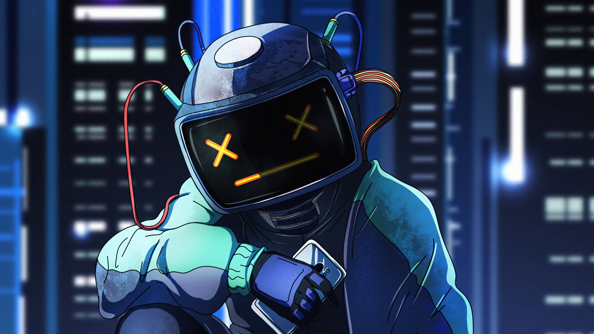 Download Helmet Sci Fi Robot 4k Ultra HD Wallpaper