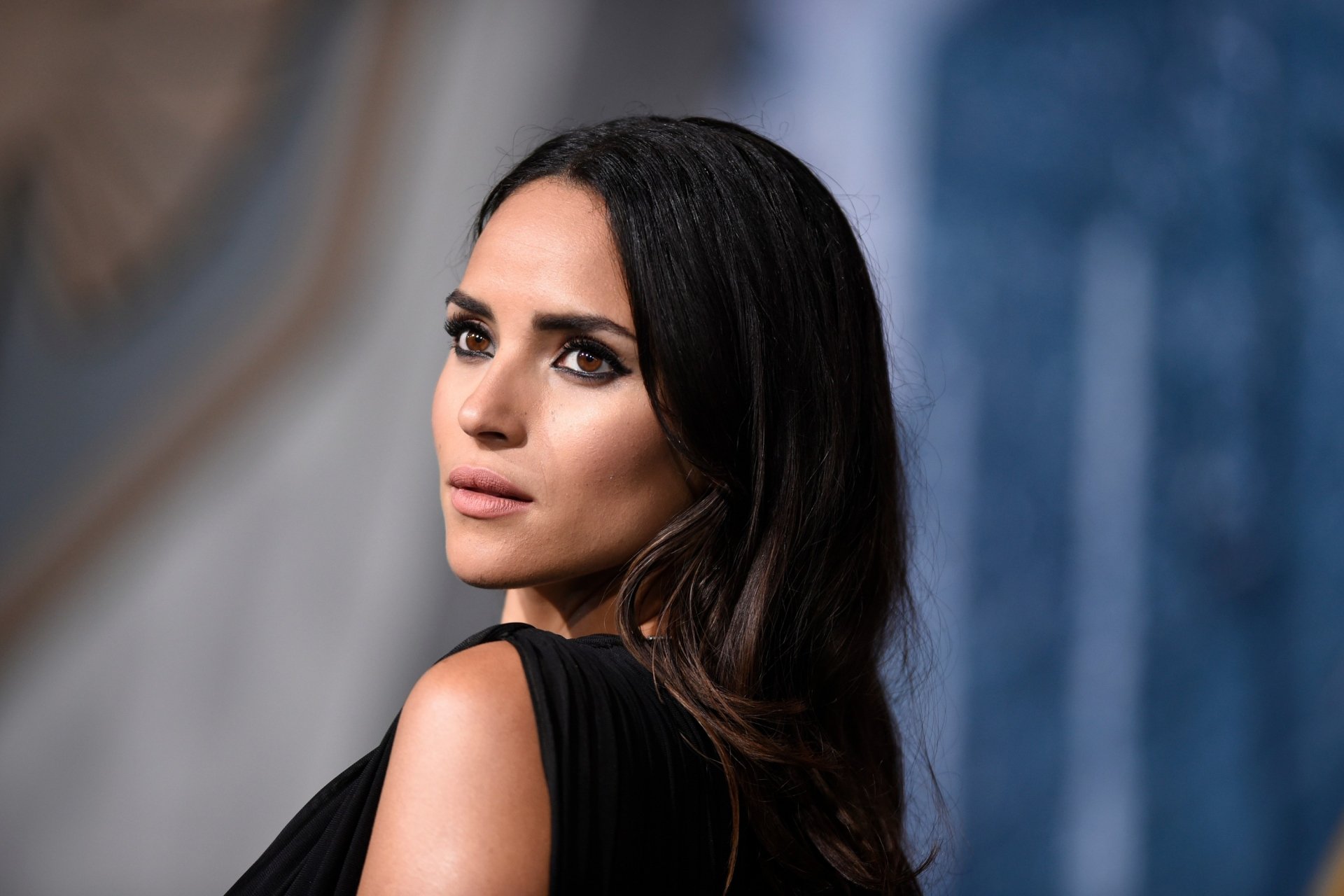 Download Brown Eyes Face Black Hair American Actress Woman Adria Arjona HD Wallpaper
