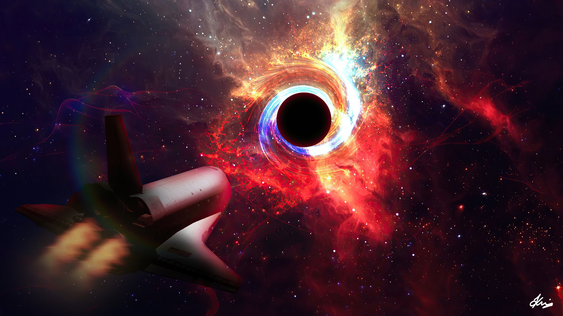 Download Space Shuttle Space Spaceship Sci Fi Black Hole 4k Ultra HD ...