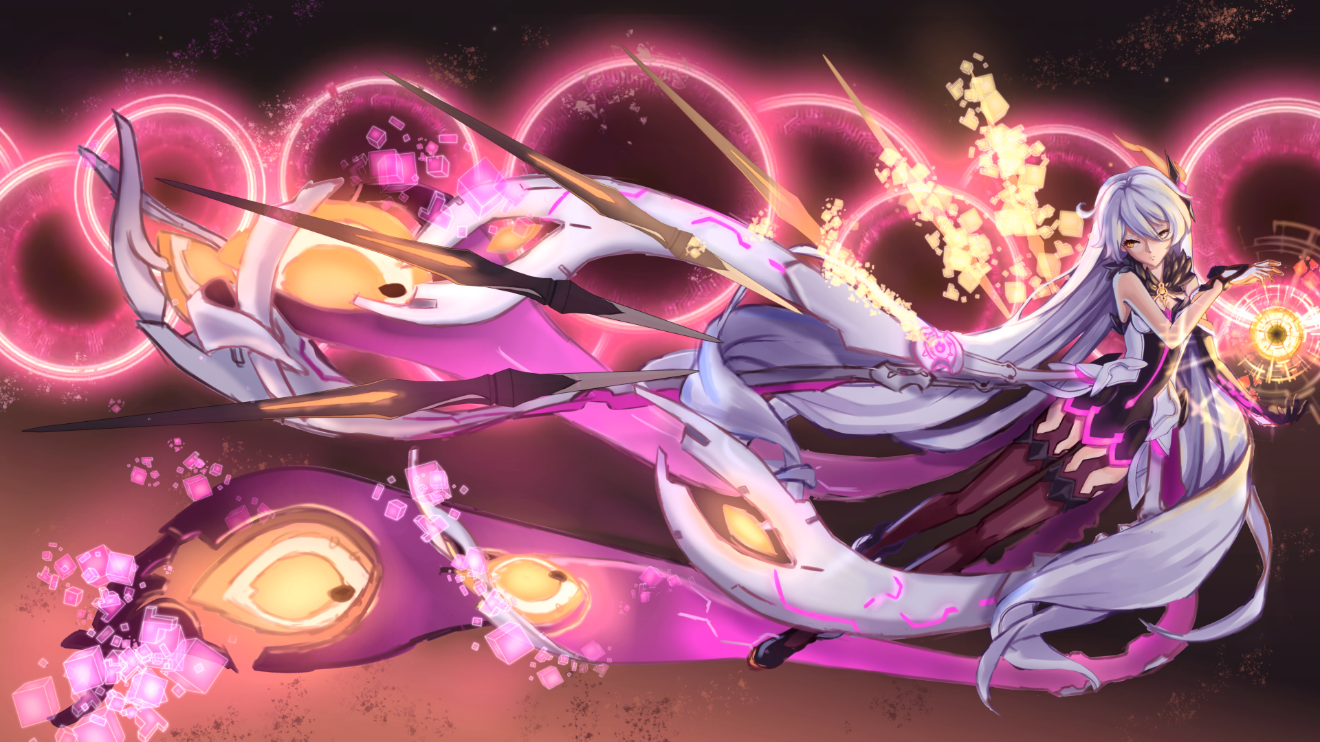 Download White Hair Kiana Kaslana Video Game Honkai Impact 3rd 4k Ultra HD Wallpaper