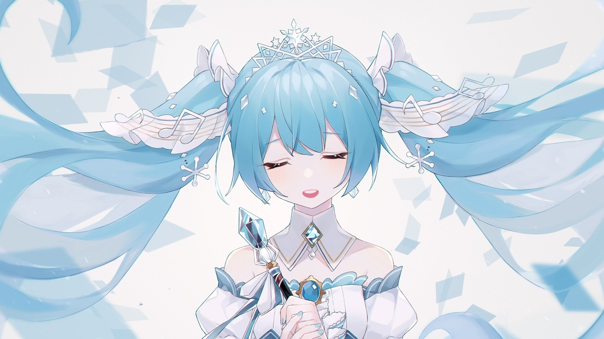 Download Yuki Miku Anime Vocaloid HD Wallpaper by 葉