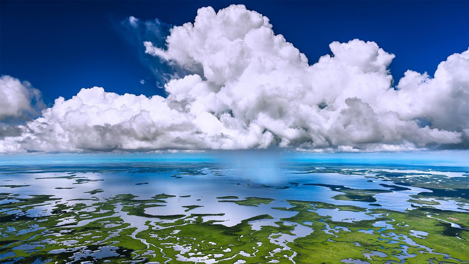 Download Aerial Florida Cloud Sea Everglades National Park Nature Ocean HD Wallpaper