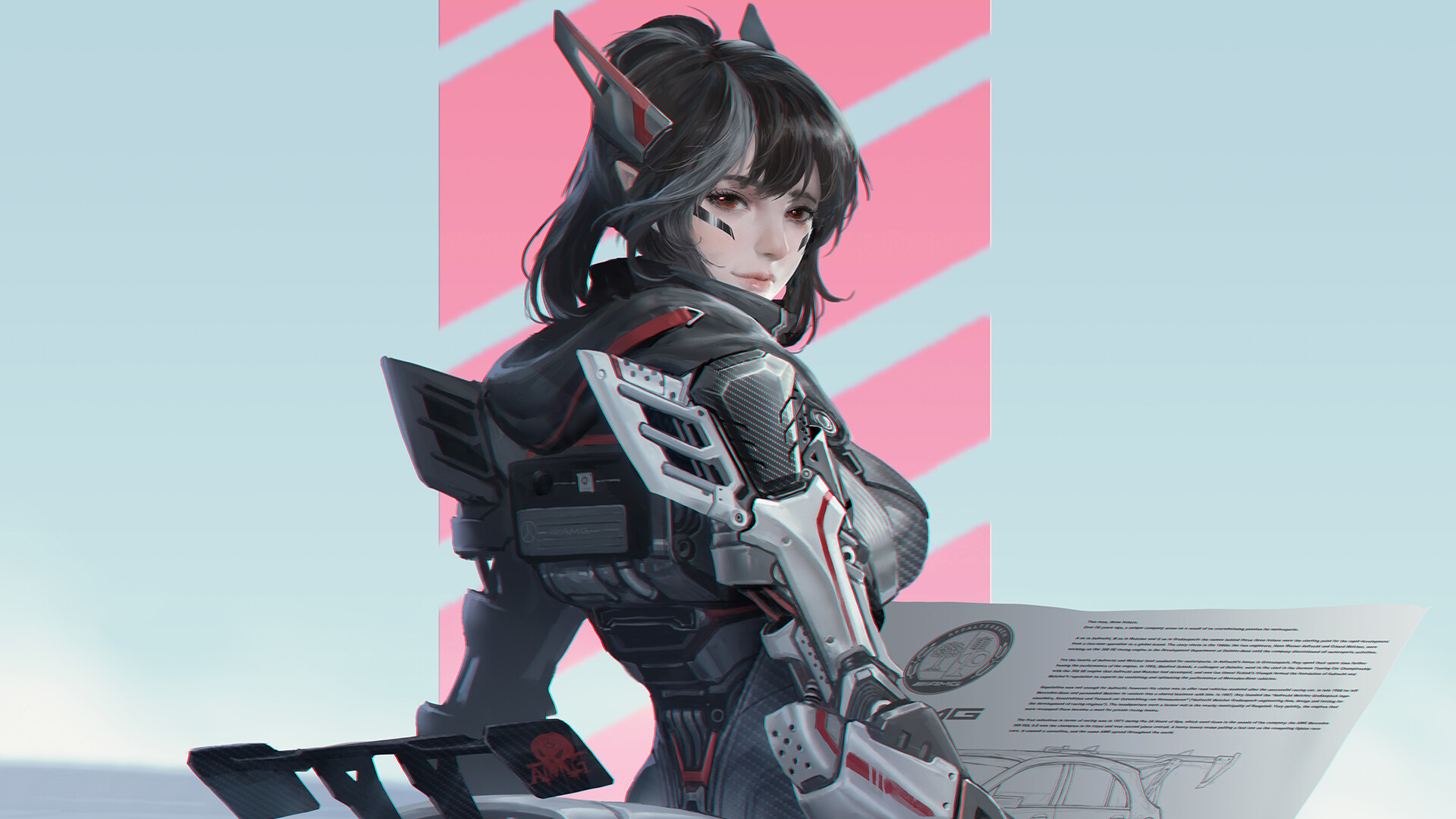 Download Mecha Warrior Sci Fi Woman Warrior HD Wallpaper by san mufan