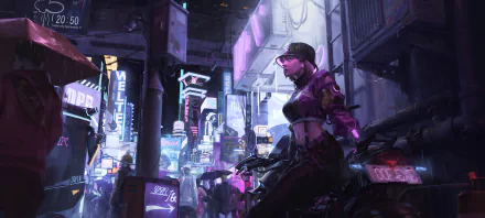 futuristic Sci Fi cyberpunk HD Desktop Wallpaper | Background Image