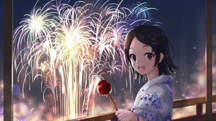 fireworks short hair black hair Komachi Hikigaya My Teen Romantic Comedy SNAFU Anime HD Desktop Wallpaper | Background Image