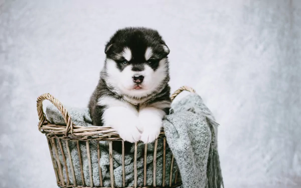 baby animal puppy dog Animal alaskan malamute HD Desktop Wallpaper | Background Image