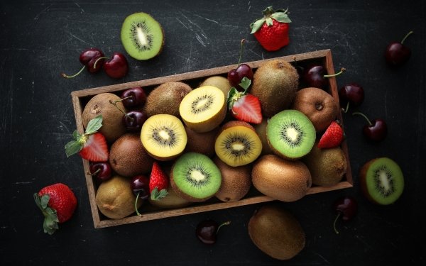 Food Kiwi Fruits Strawberry Fruit Cherry Still Life HD Wallpaper | Background Image
