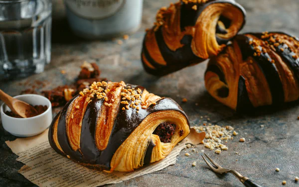 viennoiserie food breakfast HD Desktop Wallpaper | Background Image