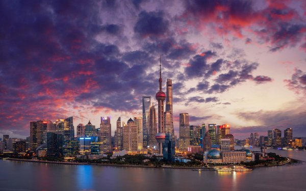 Hecho por el hombre Shanghái Ciudades China Cityscape Rascacielos Oriental Pearl Tower Skyline Fondo de pantalla HD | Fondo de Escritorio