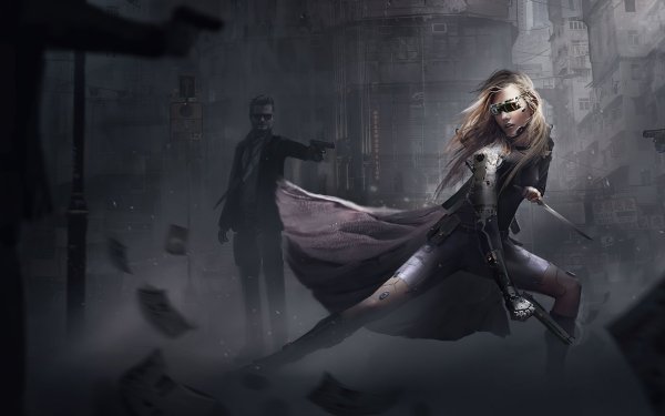 Sci Fi Cyborg Woman Warrior Cyberpunk Blonde Futuristic HD Wallpaper | Background Image