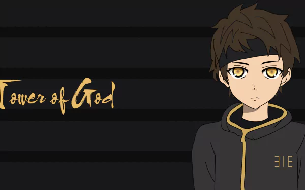 HD PC desktop wallpaper featuring Baam from the anime Tower of God, set against a dark background with the series title in stylized text.