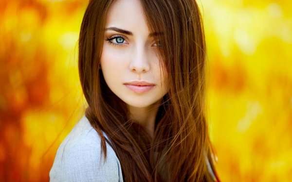 Women Model Face Blue Eyes Brunette HD Wallpaper | Background Image