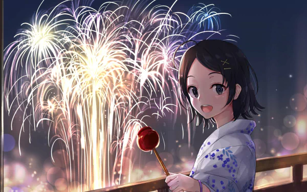 fireworks short hair black hair Komachi Hikigaya My Youth Romantic Comedy Is Wrong As I Expected Anime My Teen Romantic Comedy SNAFU HD Desktop Wallpaper | Background Image